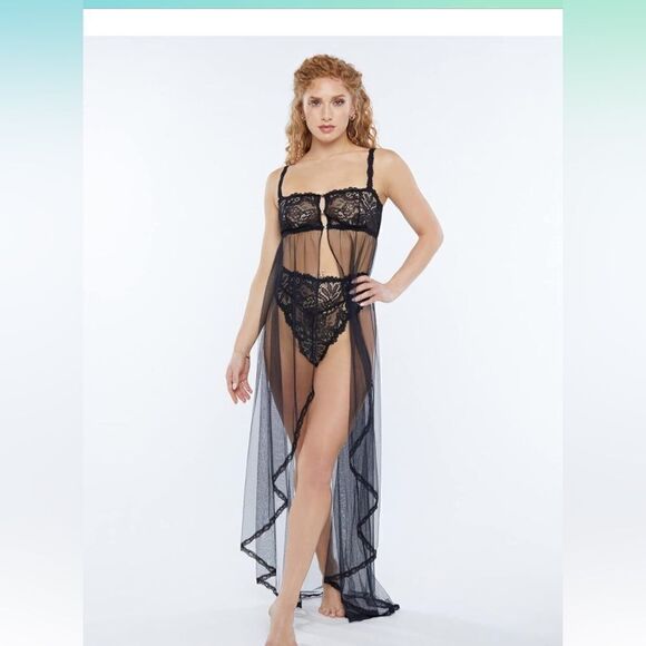 Fenty Lace and Tulle Sheer Maxi Slip - Picture 2 of 7